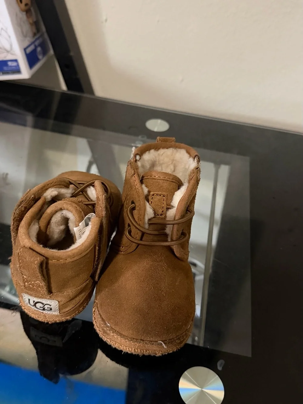 UGG Kids Chestnut Suede Faux-Fur Lined Boots